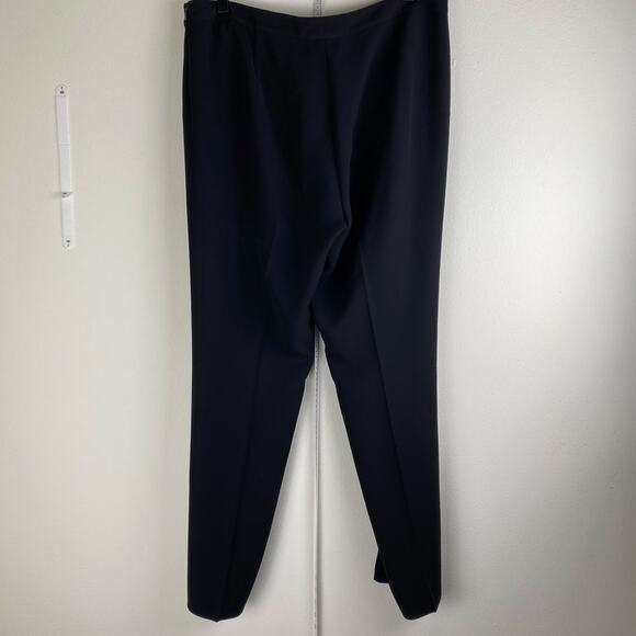 Lafayette 148 Bleecker Pants Size 10 Black Slim Leg Trouser Minimalist Designer - Picture 10 of 16